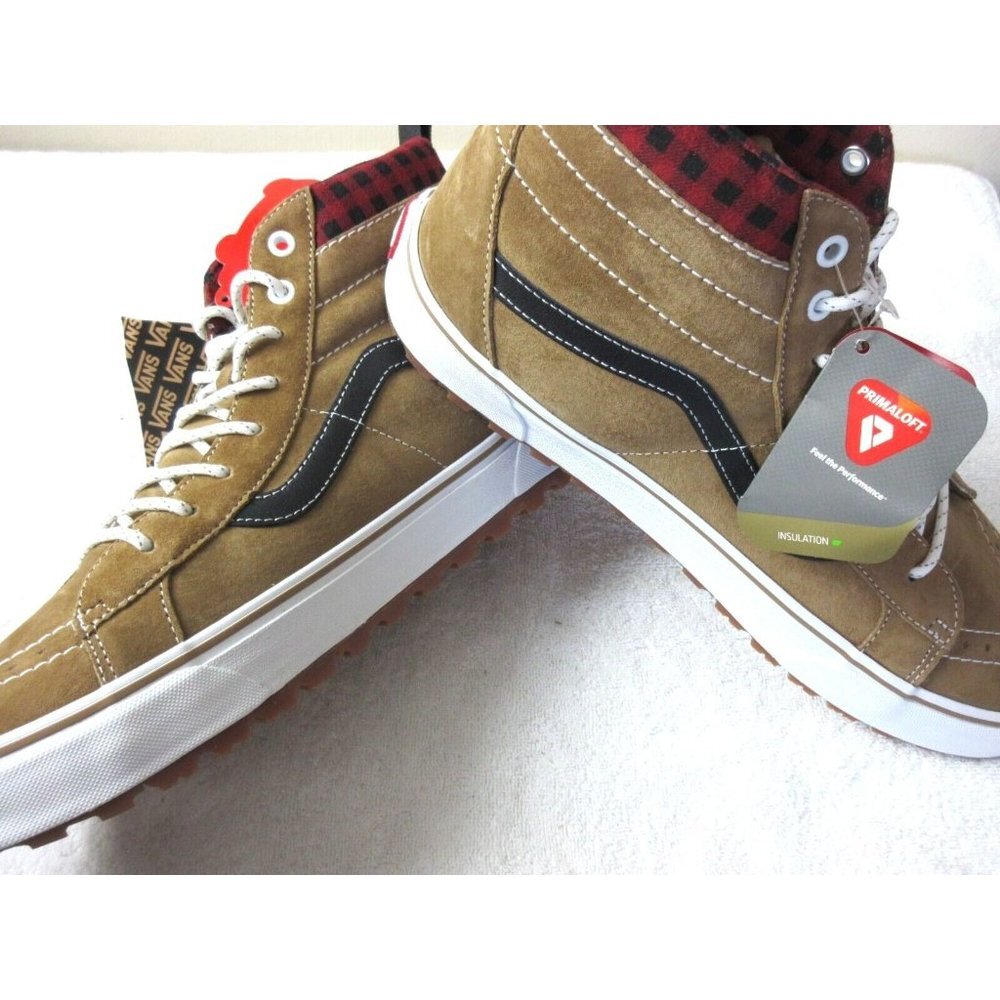 Vans Men's Sk8-Hi MTE-1 All Weather Boots Plaid Brown Black Sizes NIB - Picture 4 of 5